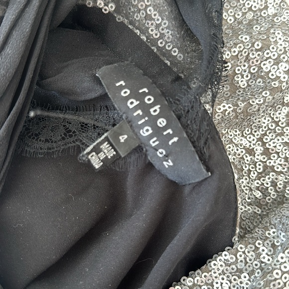 Roberto Rodriguez Sequin One Shoulder Top with Bow and Ruching - Picture 6 of 6